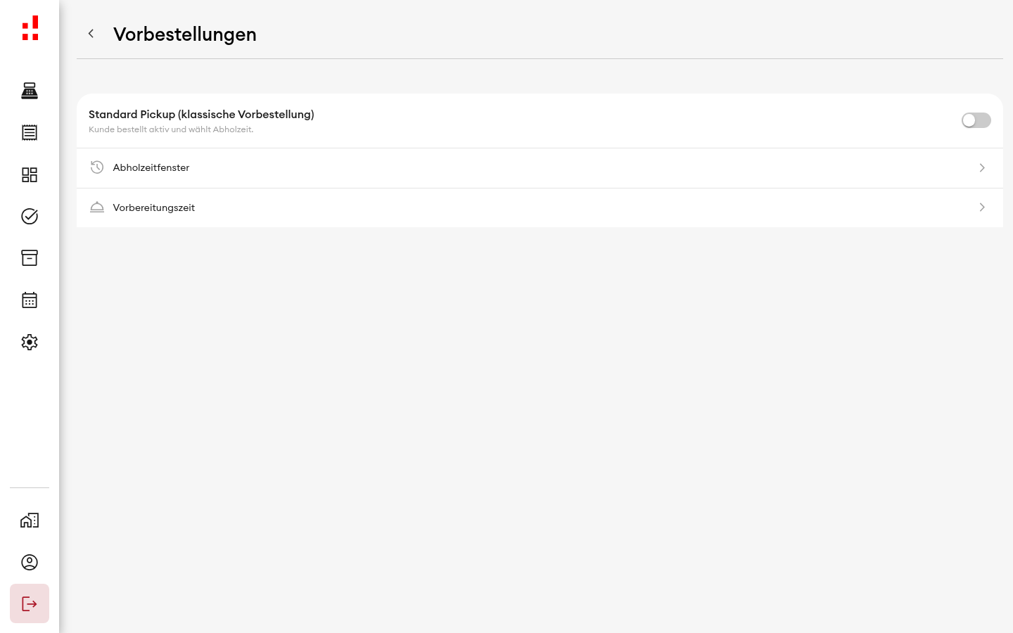 Vorbestellungen - Übersicht (Desktop)