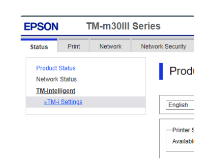 Menü TM-Intelligent > TM-i Settings