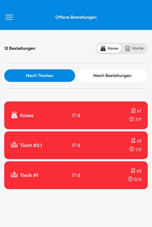 Untertisch in den offenen Bestellungen (mobil)