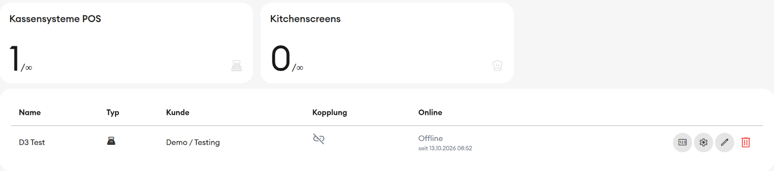 Geräteübersicht „Kassensysteme POS“