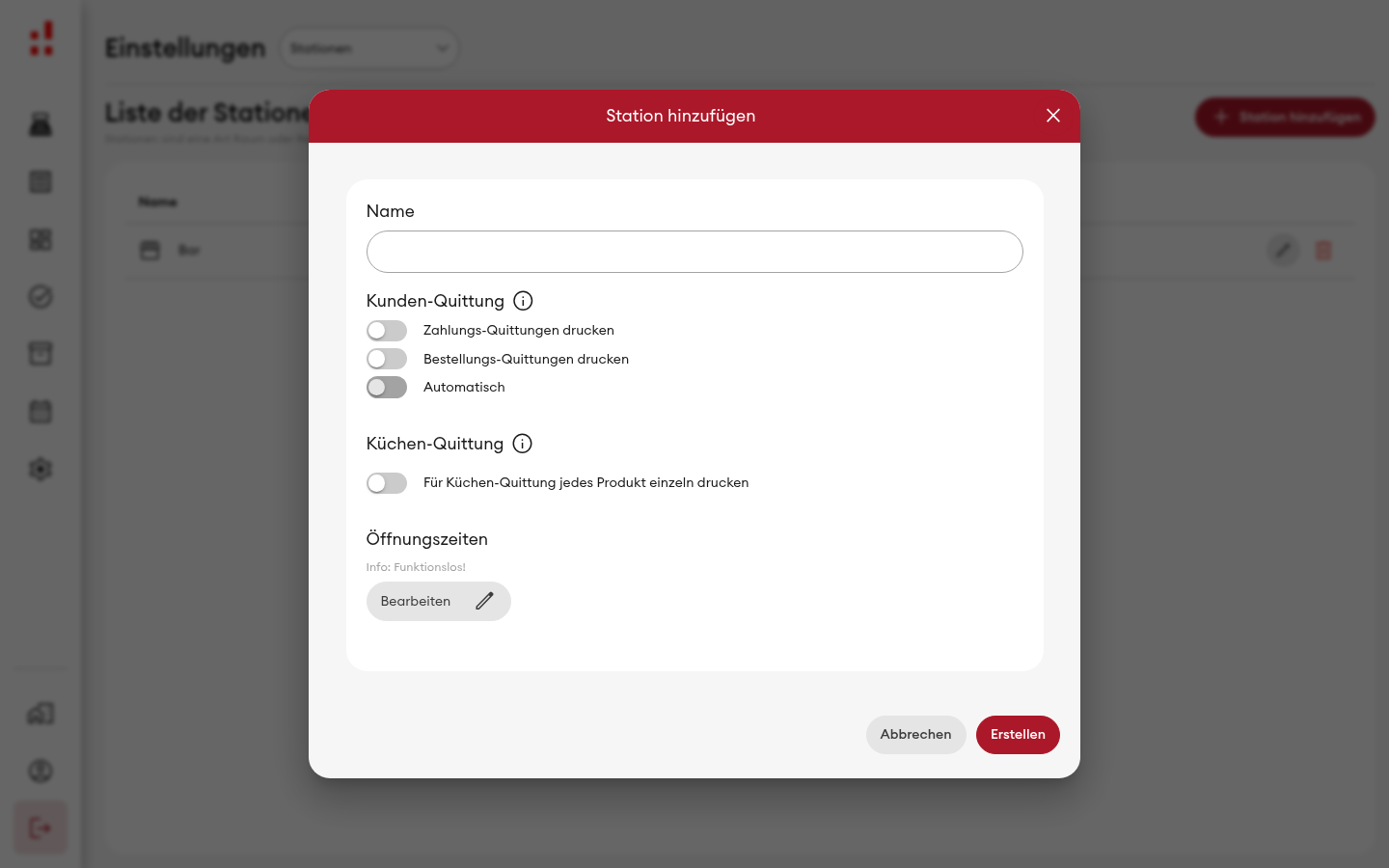 Station hinzufügen - Dialog (Desktop)