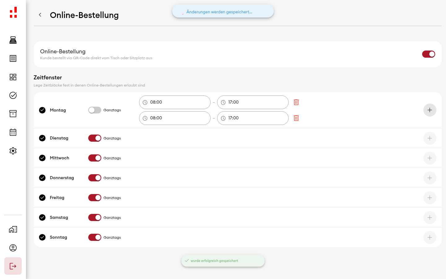 Online-Bestellung - mehrere Zeitblöcke pro Tag (Desktop)